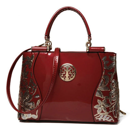 Women's patent leather bag