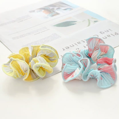 Pleated Color Tie Dye Large Intestine Ring Japanese And Korean Temperament Girl Head Rope Hair Accessories