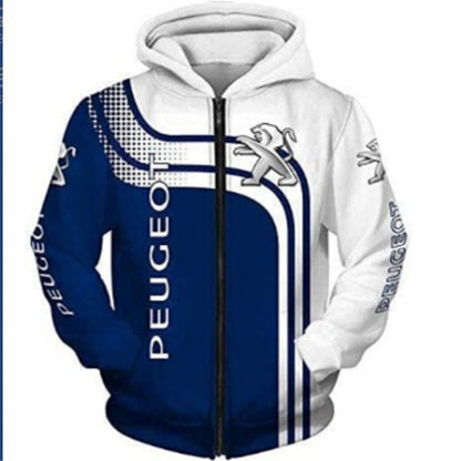 3D Auto Logo Series Color Printing Zipper Hoodie Fashion Men And Women