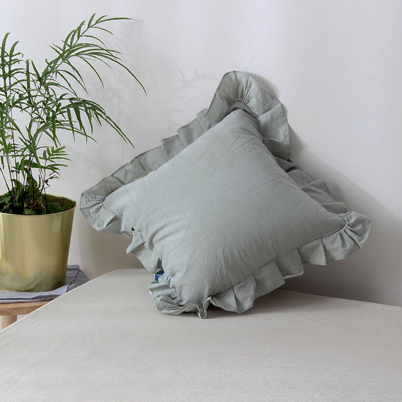 Nordic Style Lotus Leaf Simple Solid Color Pillow Cushion Square