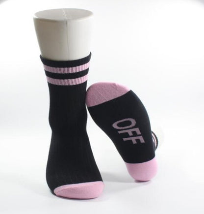 Cotton socks striped style sports tube socks