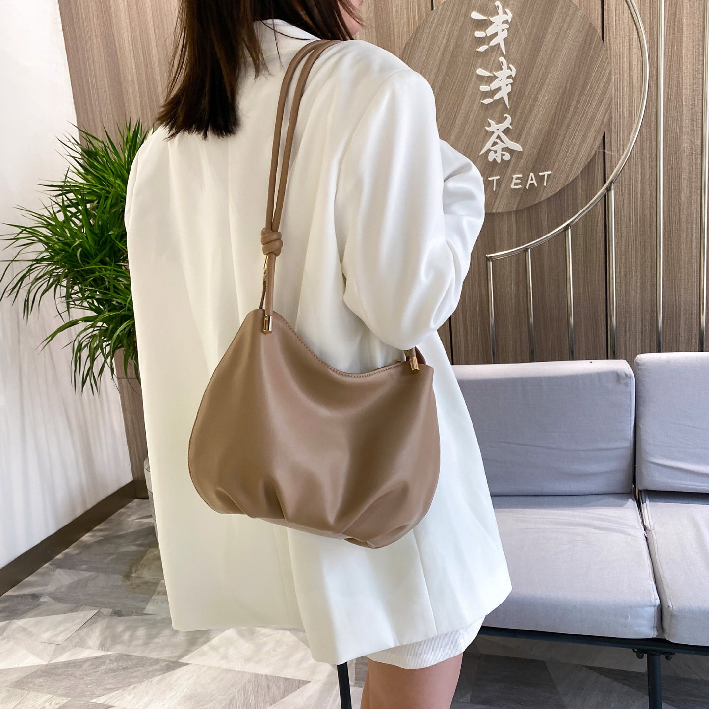 French niche soft leather handbag