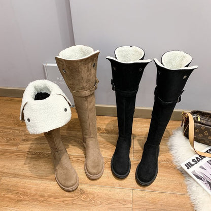 Korean Style Fashion Thick Heel Skinny Boots Over The Knee