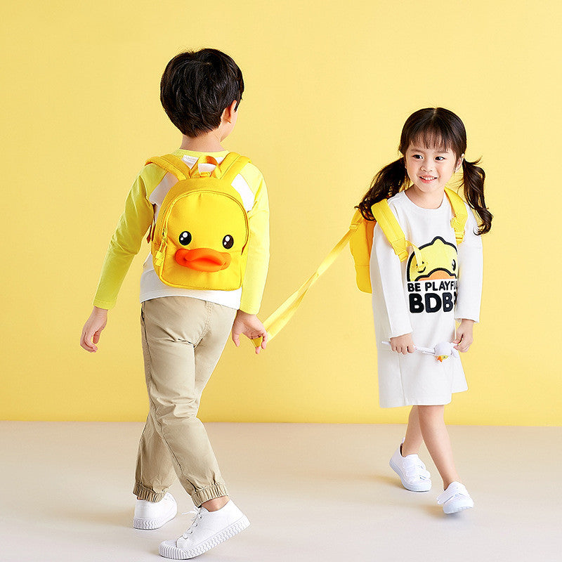 Little yellow duck children's traction Backpack