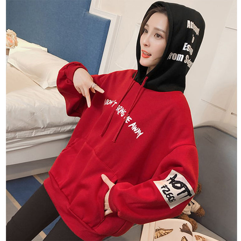 Hoodies Women   Fashion Sweatshirts Long Sleeve Hoodies Print Letter Female Tracksuits Sportswear