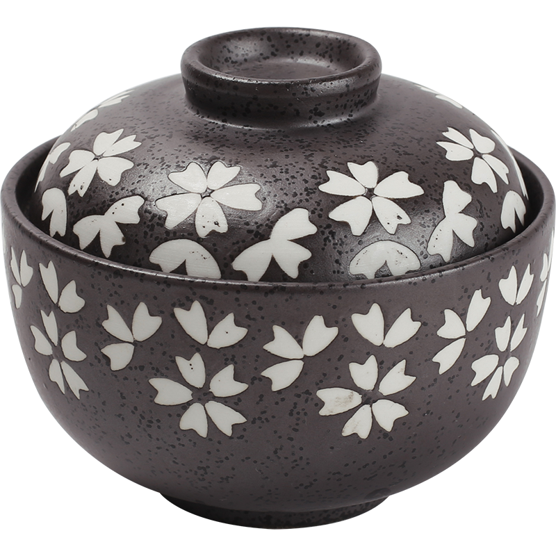 Japanese Ceramic Rice Bowl With Lid Preservation Cup