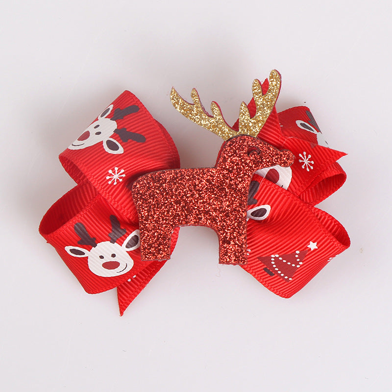 Cute Children's Christmas Tree Bow Hairpin
