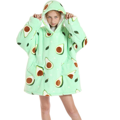 Homewear Plush Fleece Sherpa Blanket  Girls Sleepwear Homewear Fleece Warm Sherpa Blanket