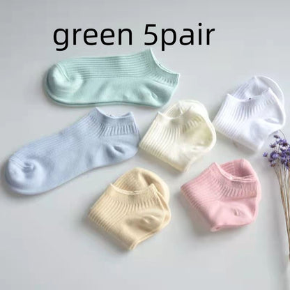 Women's Low-cut Athletic Socks Sweat-absorbent Short Waist Female Cotton Socks