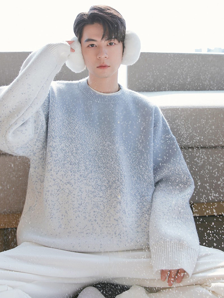 Men's Color Gradient Couple Sweater Loose Needle