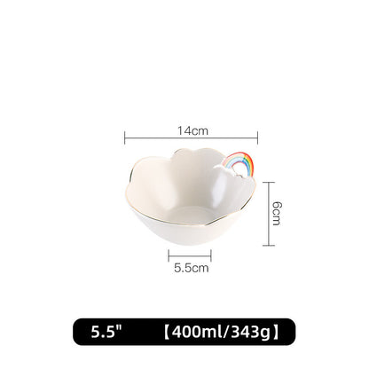 Rainbow Ceramic Breakfast Tableware Household High Value