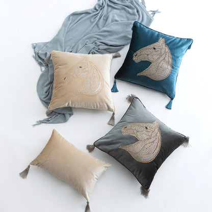 Bedroom Bedside Hot Drill Horse Head Pillow Cover