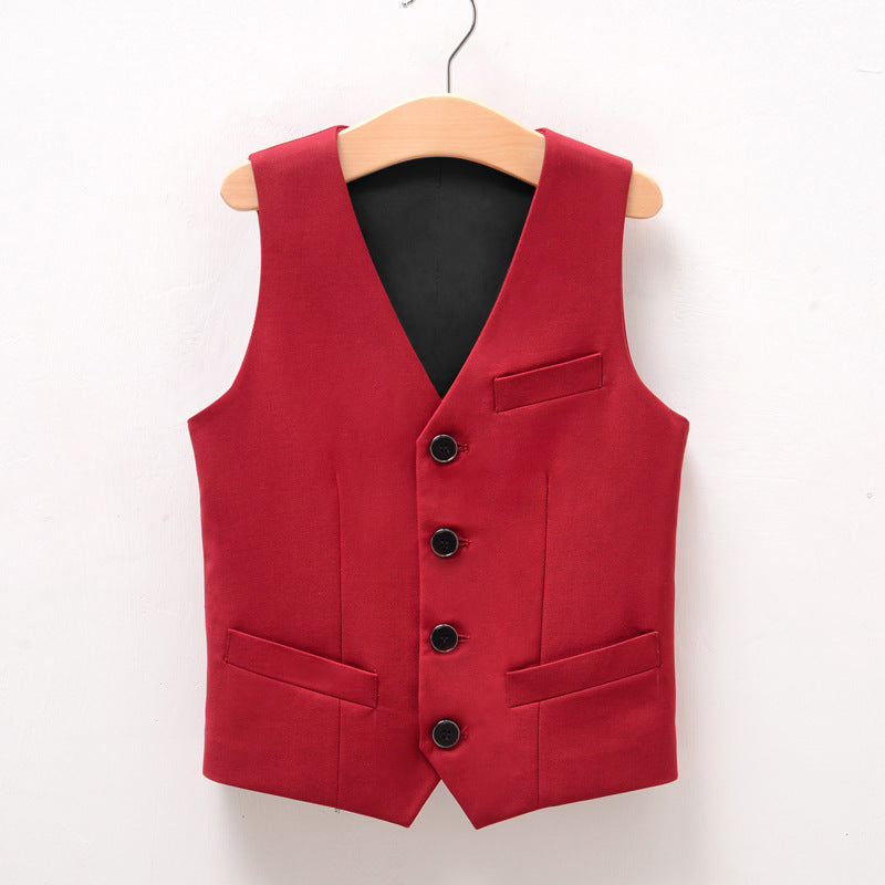 Children's Black Waistcoat Little Boy Performance And Show Clothing