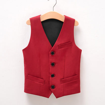 Children's Black Waistcoat Little Boy Performance And Show Clothing