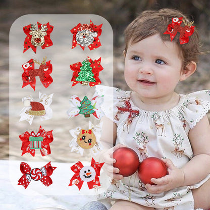 Cute Children's Christmas Tree Bow Hairpin