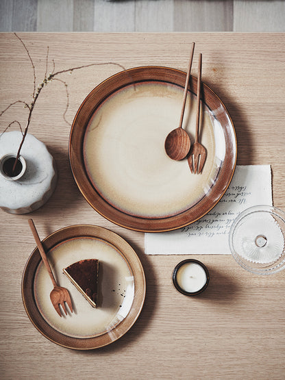 Creative Retro Ceramic Nostalgic Round Shallow Dish Home