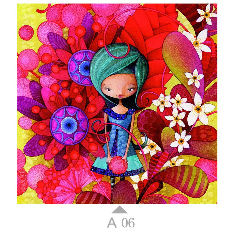 Ever Moment Diamond Painting Embroidery Cartoon Girl Picture Paint By Diamond Wall Decoration Full Square Resin Drill