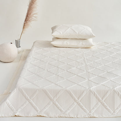 Solid Color Single Double Bed Cover Three-piece Set Of 100 Tencel Cotton Thin Summer Quilt