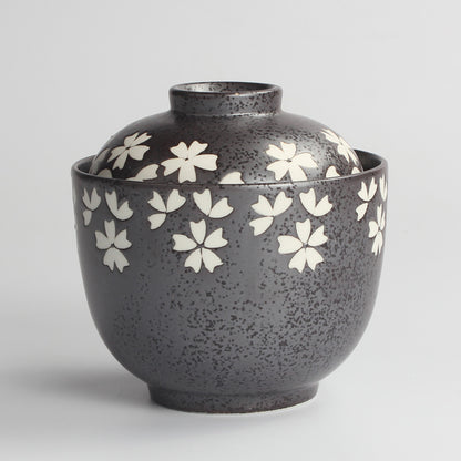 Japanese Ceramic Rice Bowl With Lid Preservation Cup