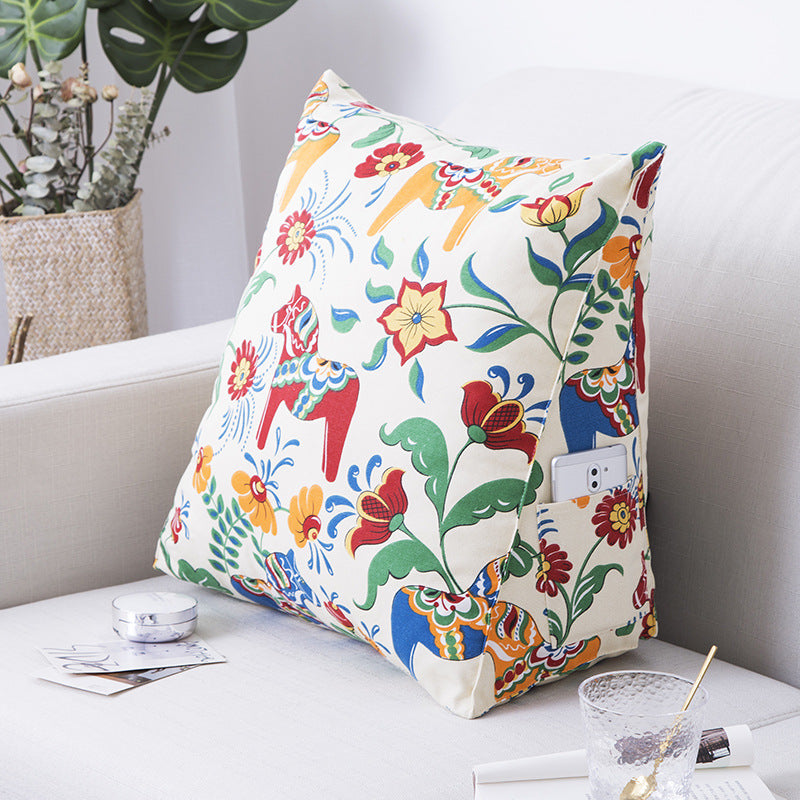 Japanese Style Cotton Canvas Pillow Cartoon Backrest