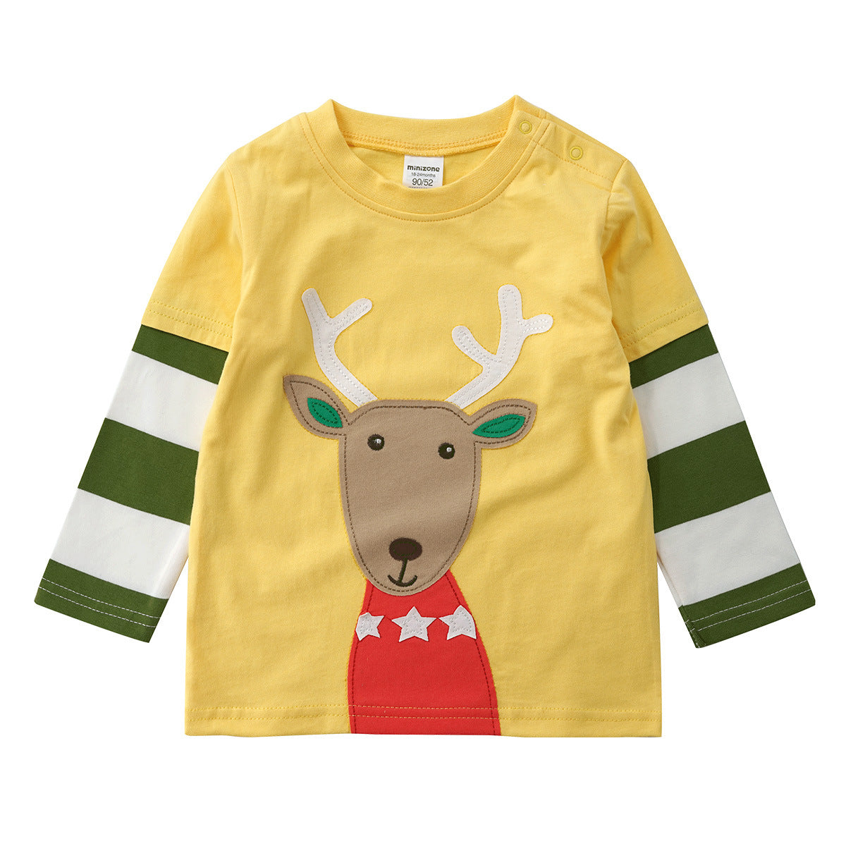 Boys And Girls Striped Sleeves Stitching Round Neck Sweater