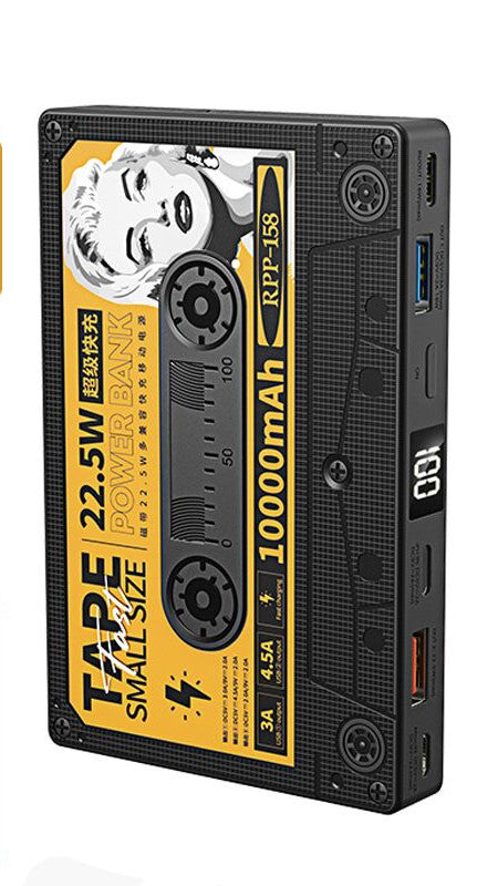 Super Fast Charge Creative Ultra-thin Portable Retro Tape Power Bank
