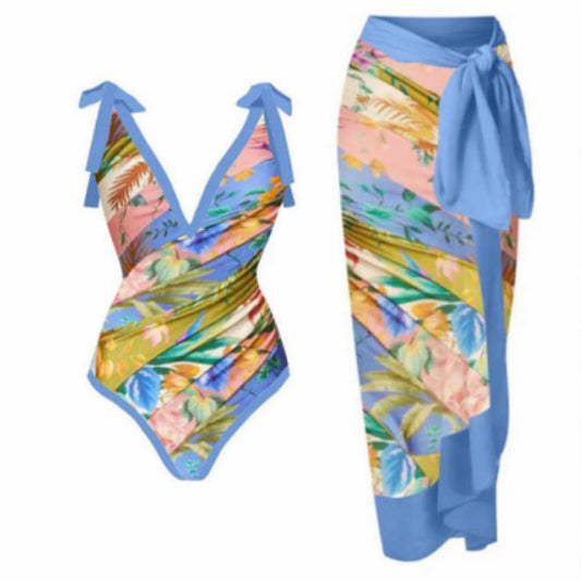 New Siamese Conservative Belly Covering Hot Spring Bathing Suit Women