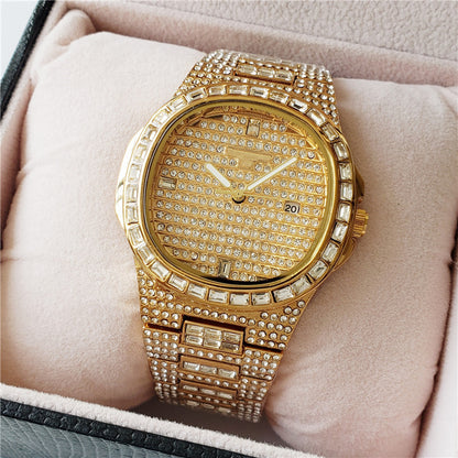 Fashion casual quartz watch studded with diamonds
