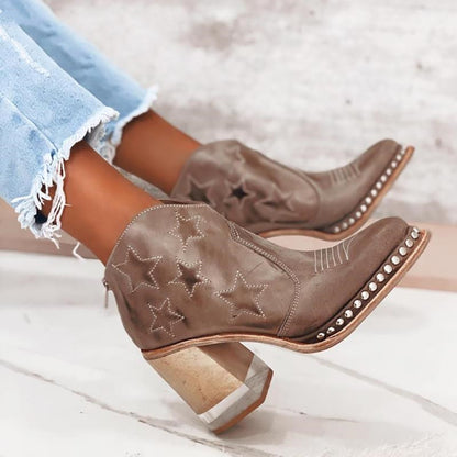 Side Zipper Rivet Waterproof Platform Fashion Boots