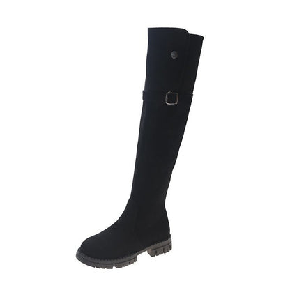 Korean Style Fashion Thick Heel Skinny Boots Over The Knee