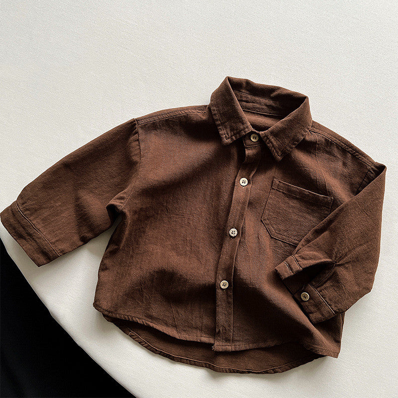 Cotton Long Sleeve Shirt Little Kid's Fashion Coat
