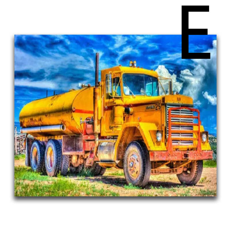 5D Diamond Painting Cartoon Car Bus Motorcycle Cross Stitch