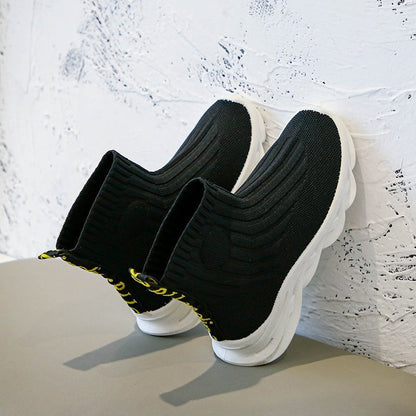 Girls high top casual knit shoes boots cotton boots