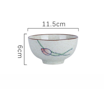 Household Underglaze Hand Painted Ceramic Rice Bowl
