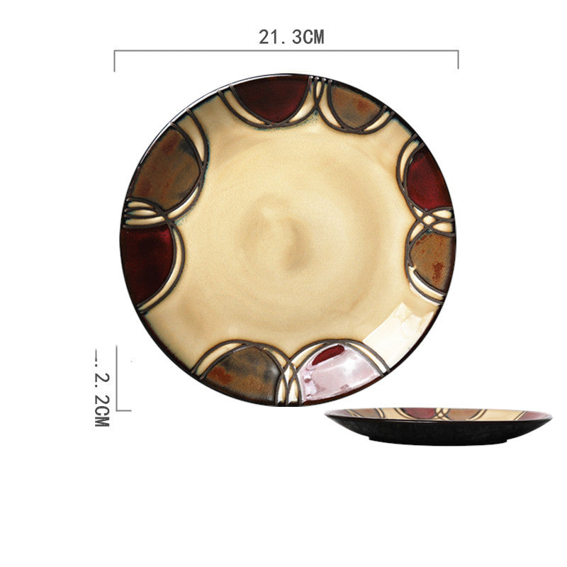 Ceramic Hand-painted Western Food Microwave Breakfast Plate