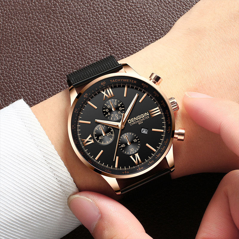 Mesh belt quartz men's watch