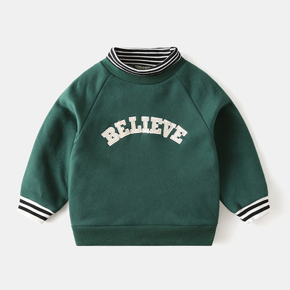 Brushed fake two-piece sweater