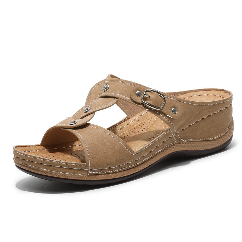 Non-slip cross braided sandals