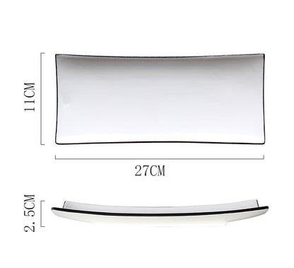 Japanese Plate Rectangular Sushi Simple Ceramic Tableware