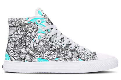 Men's And Women's Fashion Color Printing High-top Canvas Shoes