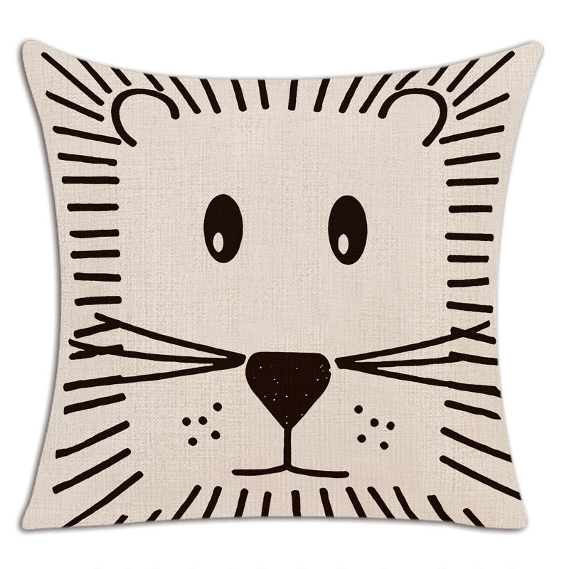 Pillow Cover Cartoon Cartoon Character Series Linen Cushion Cover