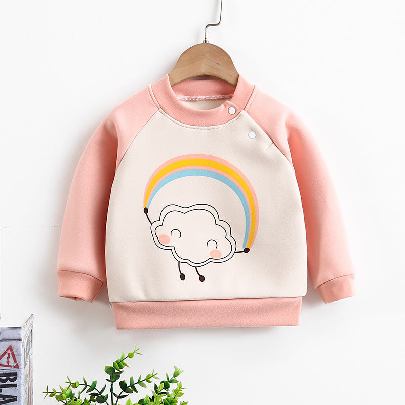 Long-sleeved pullover warm fleece thickened children's sweater