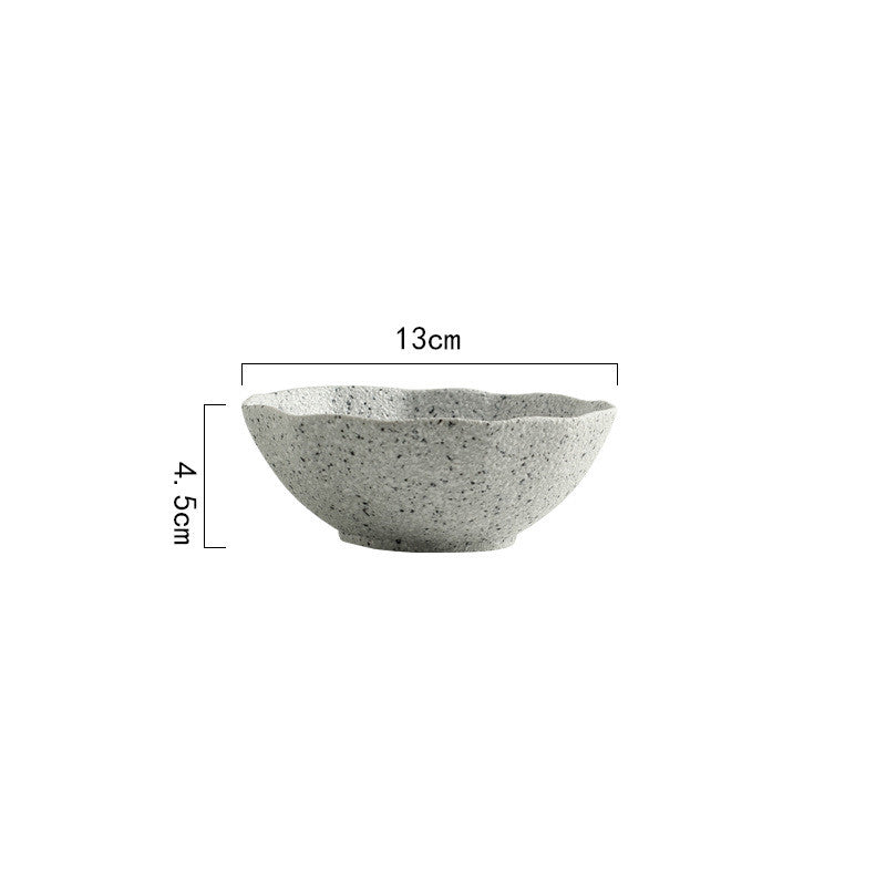 Nordic granite pattern tableware creative lotus leaf ceramic plate