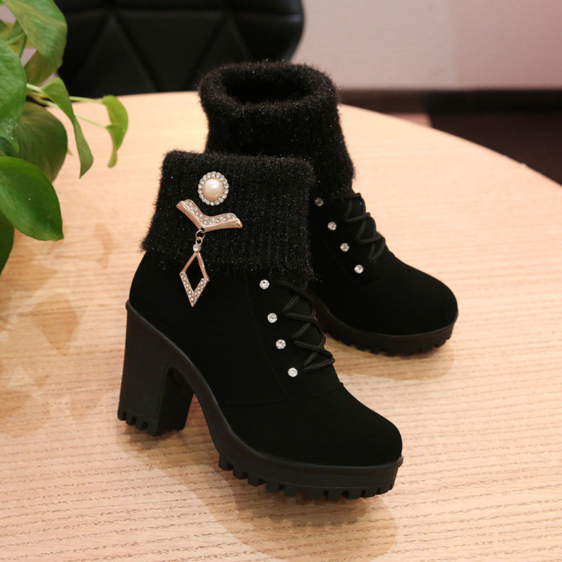 Women's Martin boots with wool and cashmere