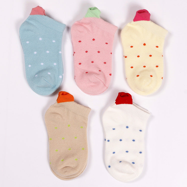 Children's Cotton Socks Three-dimensional Love Combed