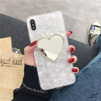 Gold foil love mirror phone case