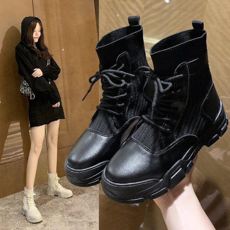 Knit socks boots