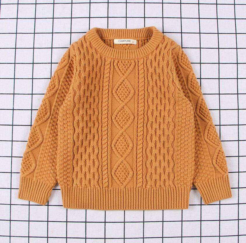 Knitted crew neck boy sweater