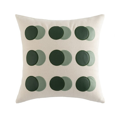 Simple Geometry PU Leather Technology Cloth Splicing Pillowcase