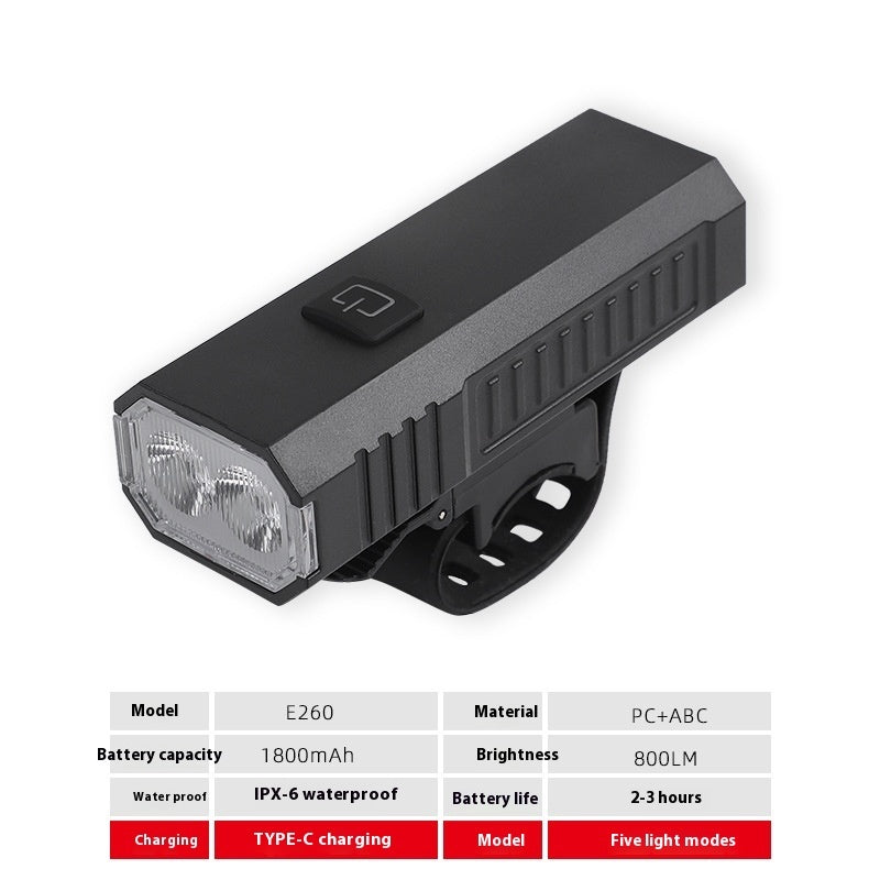 New Bicycle Headlight USB Rechargeable Cycling Light Suit